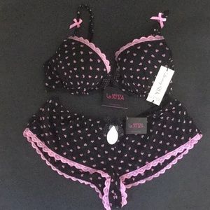 La Senza Black and Pink Bra and Panty Set